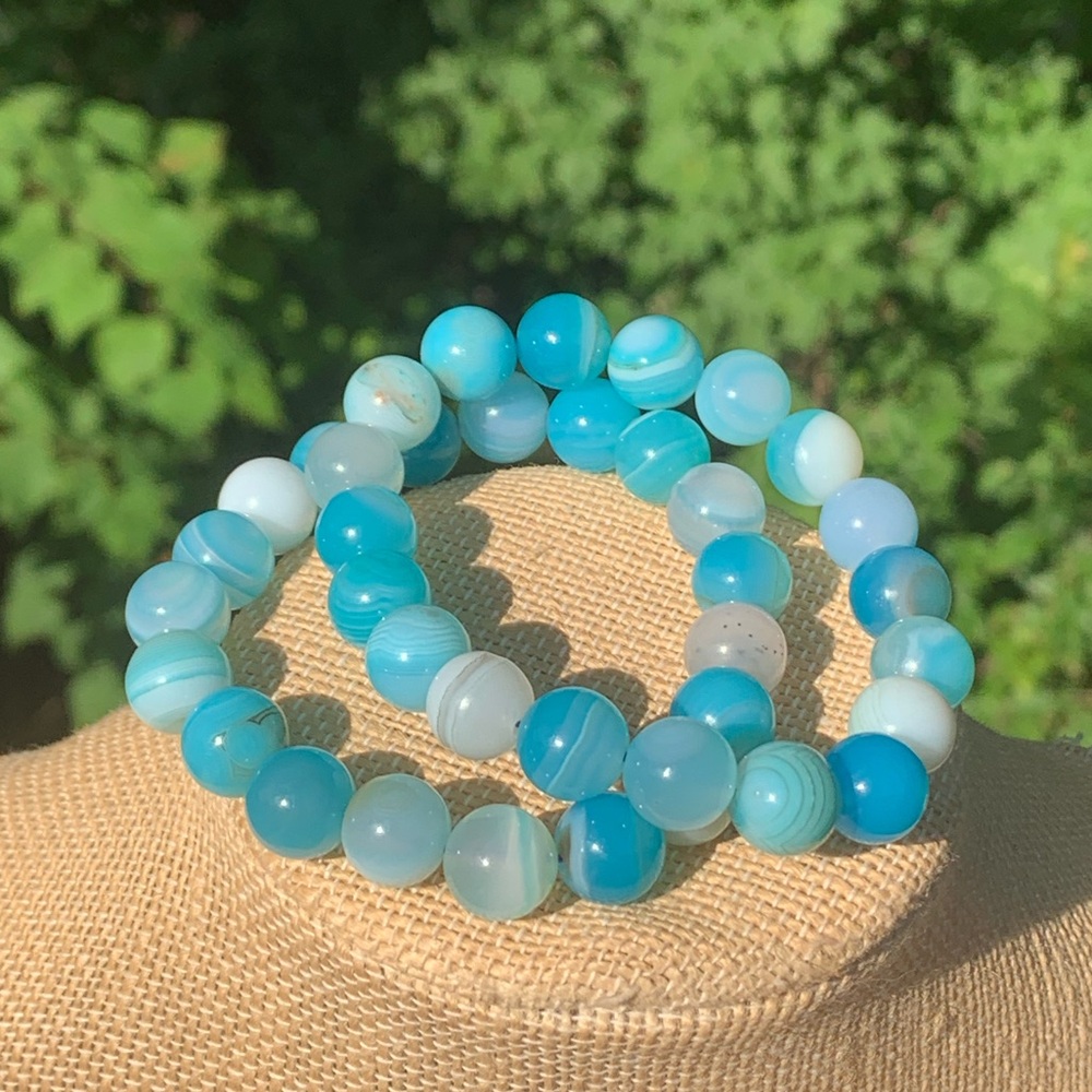 COPY - Blue agate bracelet - Picture 1 of 4